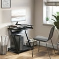thumbnail image 2 of HOMCOM Movable Computer Desk with 4 Moving Wheels Sliding Keyboard Tray Home Office Workstation Black, 2 of 10