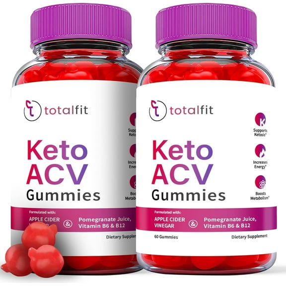 (2 Pack) Total Fit Keto ACV Gummies - Apple Cider Vinegar Supplement for Weight Loss - Energy & Focus Boosting Dietary Supplements for Weight Management & Metabolism - Fat Burn - 120 Gummies