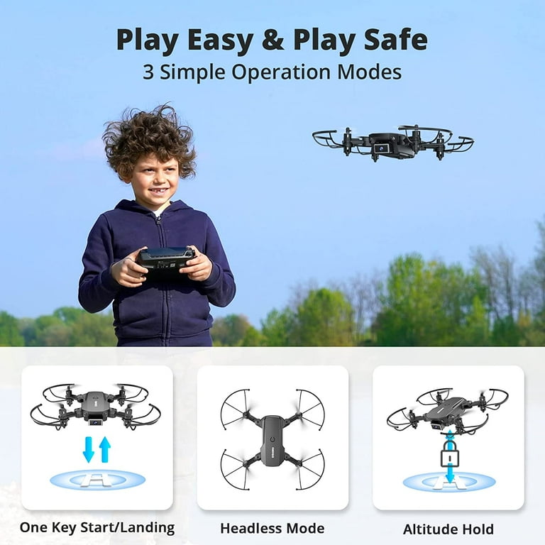 KIDOMO Mini Drone Pliable avec Caméra 1080P pour Enfants et WIFI FPV  Télécommande, Mini Quadrirotor RC avec lumières LED et