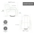 thumbnail image 5 of Newest 360° Swivel Accent Chair with Solid Wood Armrests, Channel Tufted PU Lounge Chair & Sinuous Spring,Charcoal, 5 of 10