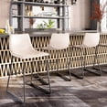thumbnail image 2 of BELLEZE Modern Upholstered Faux Leather Dining Chairs, Molded Low Back Counter Height Seating For Kitchen Island or Home Bar [Set of 2] - Zariah (White), 2 of 7