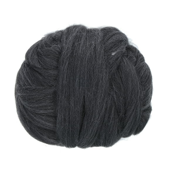 Uxcell Wool Roving Yarn, 100G/3.53OZ Soft Felting Wool Pure Chunky Roving Yarn Bulk for Needle Felting Knitting Blanket Spinning Weaving DIY Craft, Dark Gray