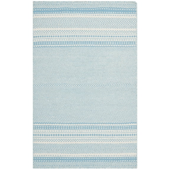 SAFAVIEH Kilim Orpa Striped Wool Area Rug, Light Blue/Ivory, 2' x 3'