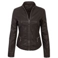 thumbnail image 3 of KOGMO Womens MOTO Zip Up PU Faux Leather Jacket (XS-L), 3 of 7