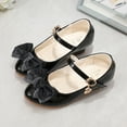 thumbnail image 2 of Gelikeya Girls Dress Shoes Bowknot Flower Girls Wedding Party Low Heels Girls Dress Flat Shoes Rhinestone Princess Leather Shoes Girl Sandals Mary Jane Shoes, Black, 2 of 5