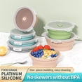 thumbnail image 3 of Collapsible Food Storage Container with Lid Portable Silicone Food Container Microwave Freezer Safe Lunch Box YH1113grey, 3 of 6