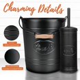 thumbnail image 4 of Farmhouse Bathroom Trash Can and Toilet Brush Set - Rustic Bathroom Accessories for Charming Bathroom Decor Heavy Gauge Metal, 4 of 7