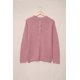 thumbnail image 1 of ABPHQTO Suéter rosa con cuello henley y hombros caídos con aberturas para mujer, 1 of 5
