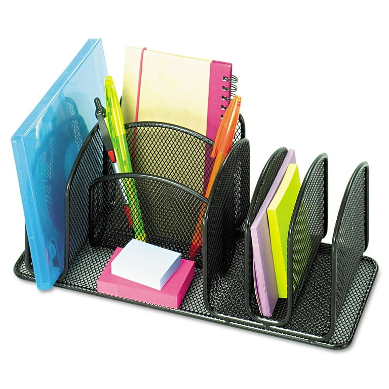Deluxe Organizer, 6 Compartments, Steel, 12.5 x 5.25 x 5.25, Black Deluxe Organizer, 6 Compartments, Steel, 12.5 x 5.25 x 5.25, Black