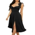 thumbnail image 3 of PENGXIANG Robe Midi Sans Manches d'Été pour Femmes Couleur Unie / Robe de Soirée Split Florale, 3 of 4