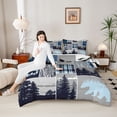 thumbnail image 3 of Feelyou Lake House Twin Comforter Sets, Grey Blue Bedding Set, 2-Piece, 3 of 7