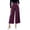 Purple 1, variant on Women's Cropped Jacquard Pants Wide Leg High Waist Decorative Buckle Casual Culottes Trousers