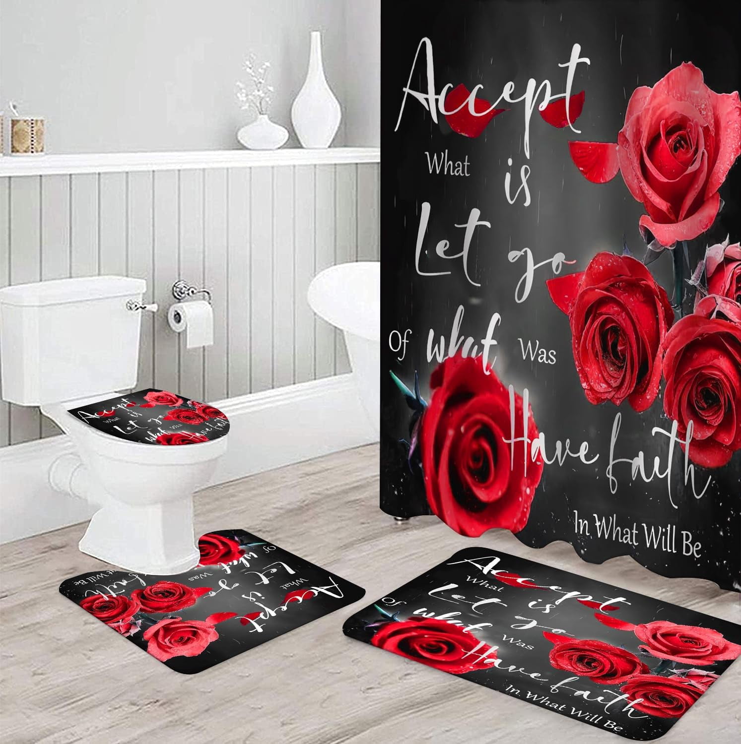 Marble Rules Shower Curtain Sets for Bathroom Decor, 72x72 Inches with Rugs and Accessories, Waterproof Machine Washable Bath Curtain… (Curtain Set-Relax)