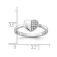 thumbnail image 2 of 925 Sterling Silver Rhodium Plated Cubic Zirconia Polished Love Heart Ring Size 6 Statement Ring for Women, 2 of 2