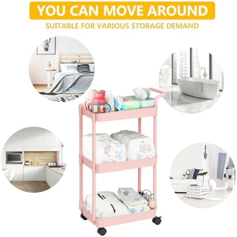 Plastic Diaper Organizer for Nursery Essentials, Baby Organizers and Storage, Pink