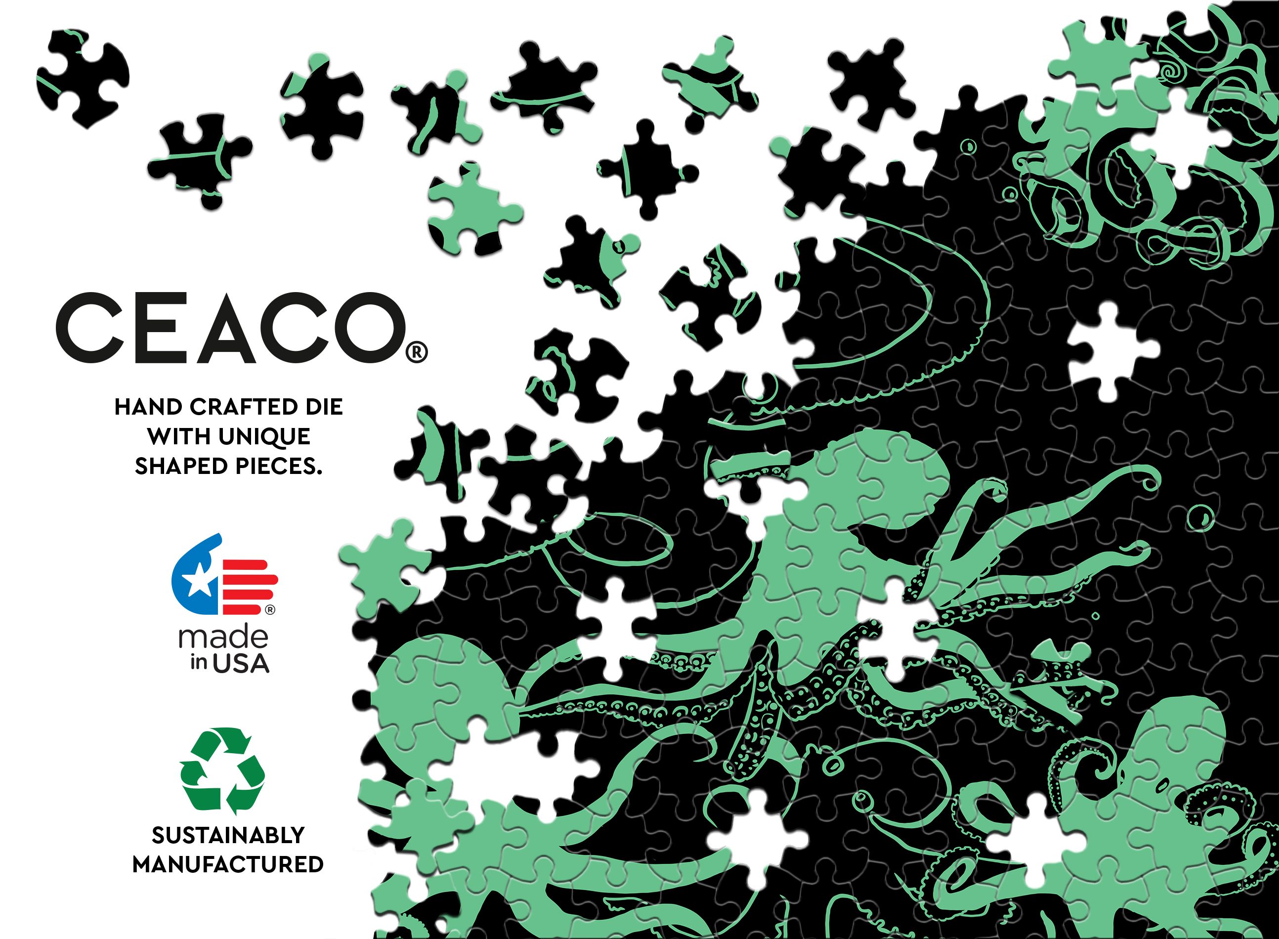 Ceaco Underwater Octopus Glow (Eduard) 750 Piece Interlocking Jigsaw Puzzle