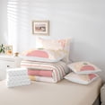 thumbnail image 6 of Homewish Geometric Stripes Circle 7pcs Bedding Comforter Set for Female Men Teens,Vintage Aesthetic Queen Bedding Sets Super Cozy,Botanical Plants Leaves Queen Sheet Sets,Breathable Home Decor, 6 of 8