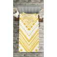 thumbnail image 3 of Ambesonne Yellow Chevron Quilted Bedspread Set 2 Pcs, Colorful Folk Zigzag, Twin Size, Mustard White, 3 of 3