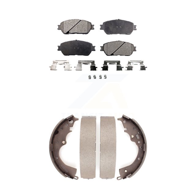 Transit Auto Front Rear Semi-Metallic Brake Pads and Drum Shoes Kit for Car 2004-2010 Toyota Sienna KFN-100180