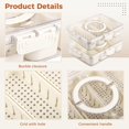 thumbnail image 4 of 2 Pcs Plateaux Alimentaires Divisés avec Couvercle et Poignée, Plateaux de Service pour Légumes à 4 Compartiments, Contenants Portatifs de Rangement pour Collations de Voyage, Boîte à Collations Empilable Contenant de Charcuterie pour Fruits Légumes Salade, 4 of 6