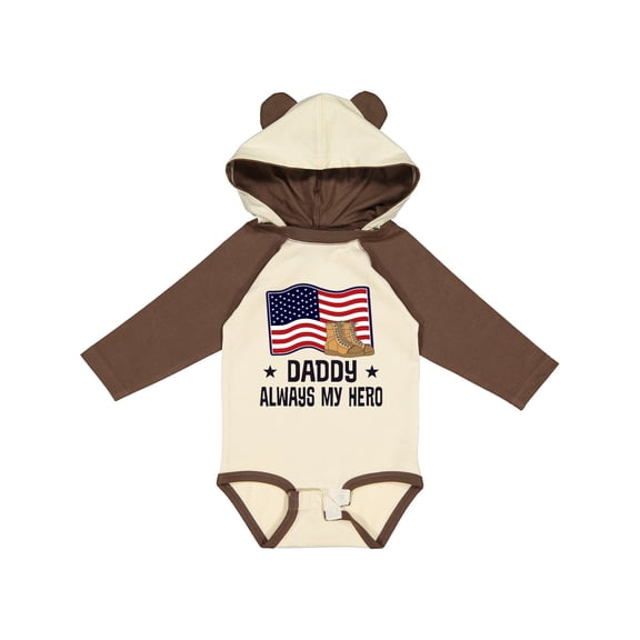 Inktastic Military Daddy Always My Hero Boys or Girls Long Sleeve Baby Bodysuit