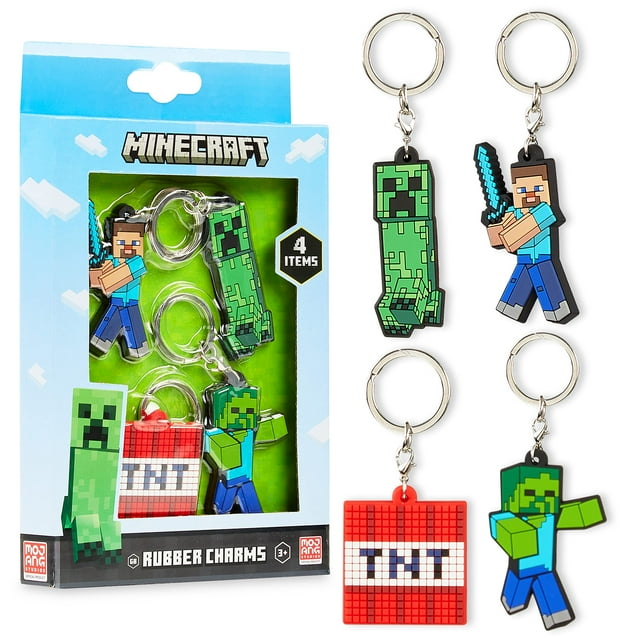 Set de llaveros y pulseras de silicona Minecraft Kids