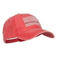 thumbnail image 5 of Thin Grey Line Silver Flag Embroidered Washed Cap - Red OSFM, 5 of 5