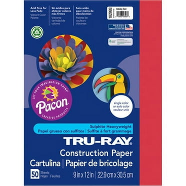 Pacon-2PK Tru-Ray Construction Paper, 76 Lb Text Weight, 9 X 12, Holiday Red, 50/Pack
