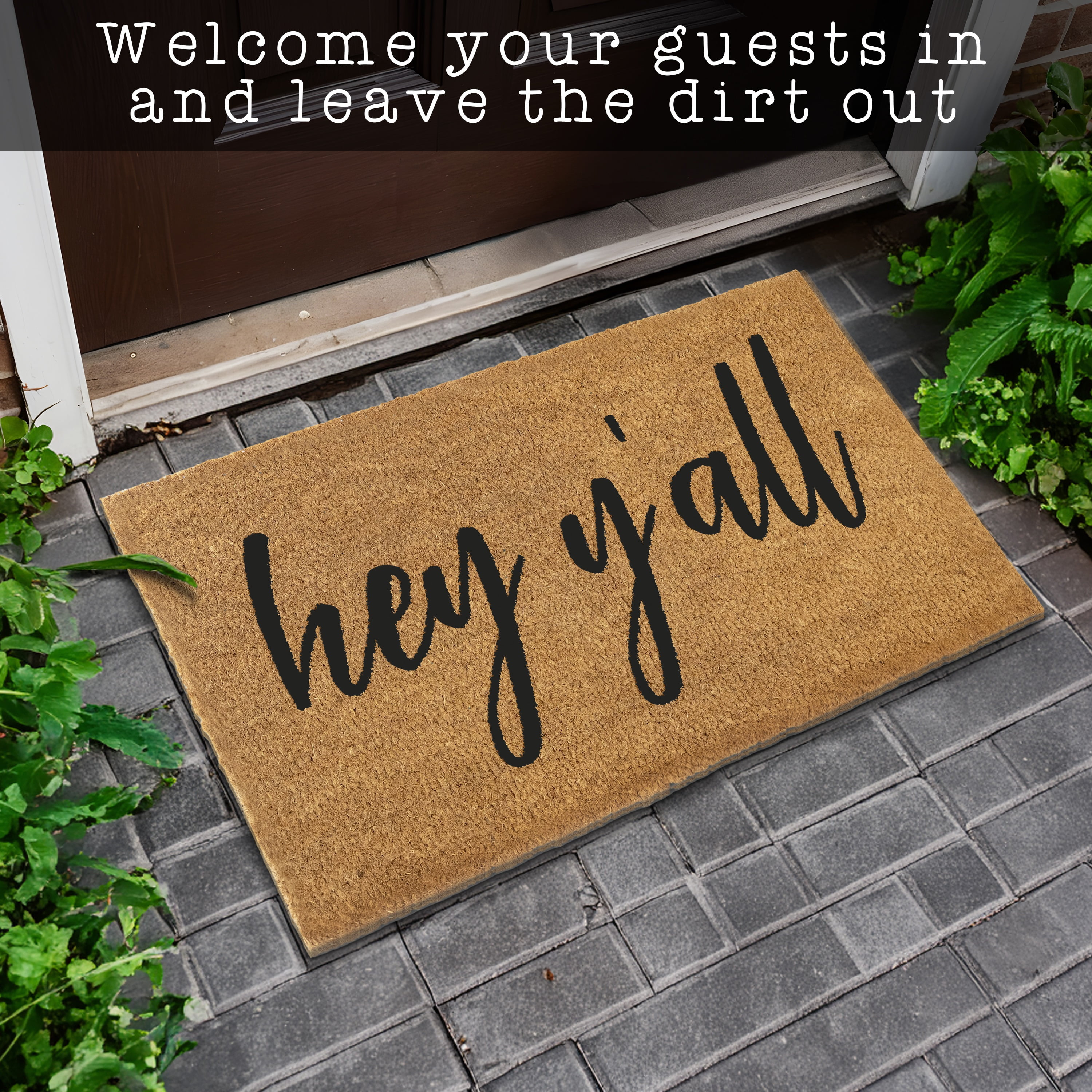 MAINEVENT Hey Yall Doormat 30x17 Inch Coir Door Mat Outdoor Welcome Mat for Outside