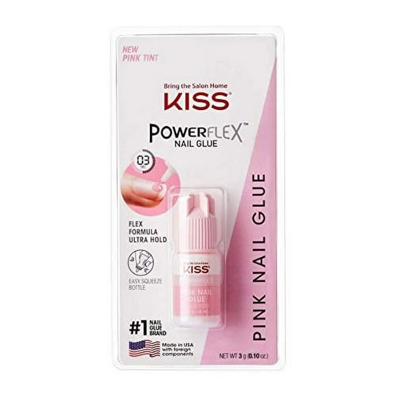 Kiss Powerflex Nail Glue Pink Tint, 0.10 oz, 3 Pack
