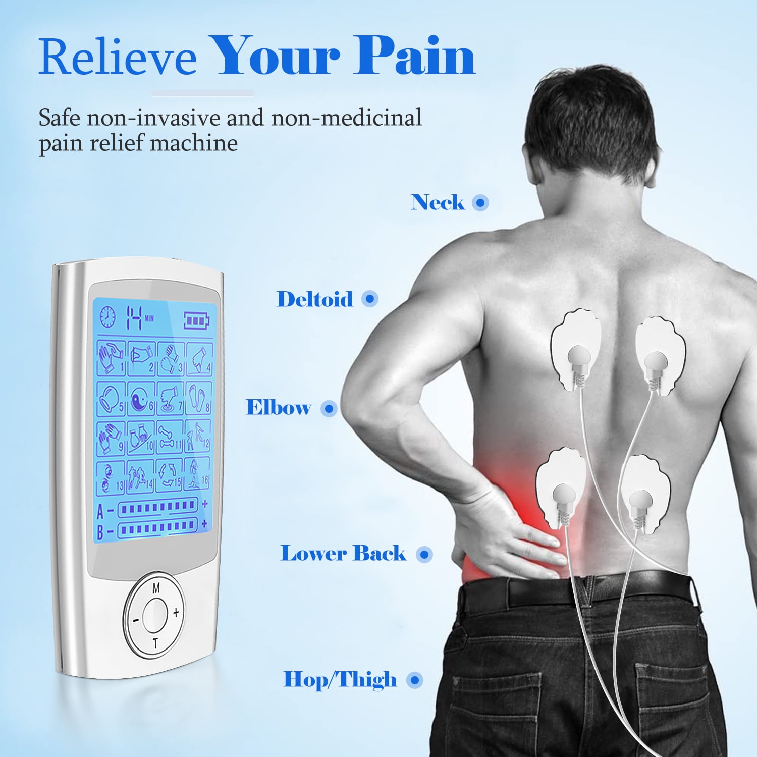 TENS Unit Muscle Stimulator for Pain Relief - Coupon Code CPUC68CQ + 30%  Clip Coupon - Rechargeable TENS EMS Machine of Electric Stimulator Physical  Therapy with 24 Modes, 10 Electrode Pads and