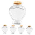 thumbnail image 4 of OFFIGAM Set of 5 Heart Shaped Glass Jars with Cork Seals for Crafts and Art Projects, 4.1 Inches Tall, 4 of 8