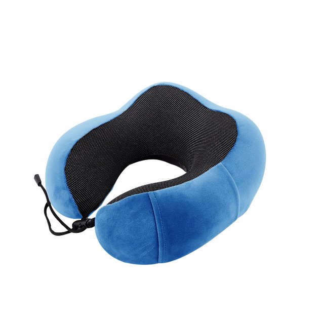 Almohada en forma de U, almohada de viaje de tela magnética de algodón con memoria, almohada multifuncional de rebote lento para el cuello, almohada para el cuello con joroba