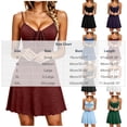 thumbnail image 3 of YHAJDS Womens Nightgown Short Sleeve Soft Sleepshirt V Neck Adjustable Spaghetti Strap Mini Dress, 3 of 3