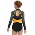 thumbnail image 2 of iixpin Kids Girls Long Sleeve Gymnastics Leotard Sparkly Rhinestone Cutout Back Figure Skating Dance Bodysuit Gray 10, 2 of 5