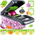 thumbnail image 1 of Vegetable Chopper, Pro Onion Chopper, Multifunctional 13 in 1 Food Chopper, Kitchen Vegetable Slicer Dicer Cutter,Veggie Chopper With 8 Blades,Carrot and Garlic Chopper With Container, 1 of 5