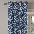 thumbnail image 3 of Ambesonne Navy Grommet Curtain, Tangled Ocean Marine Theme, 50" x 54", Navy Blue and White, 3 of 6