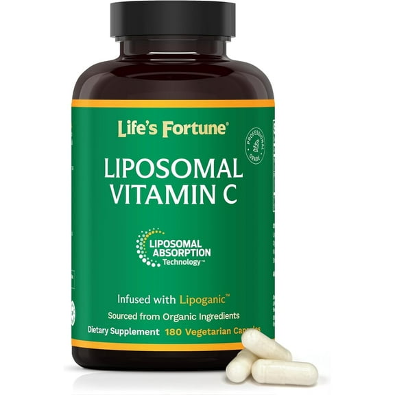 Life’s Fortune Liposomal Vitamin C, 2100 mg, Fast Acting Absorption, 180 Cap