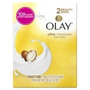 (2 pack) (2 Pack) Olay Moisture Outlast Ultra Moisture Shea Butter Beauty Bar 3.75 oz, 2 count
