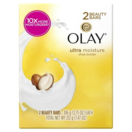(2 pack) (2 Pack) Olay Moisture Outlast Ultra Moisture Shea Butter Beauty Bar 3.75 oz, 2 count