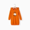thumbnail image 3 of PatPat Halloween Mommy and Me Ghost Pattern Orange Long Sleeves Hooded Dresses, 3 of 7