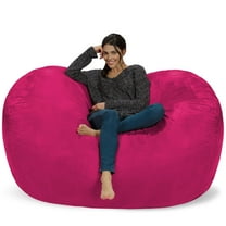 Chill Sack Bean Bag Chair, Memory Foam Lounger with Microsuede Cover, Kids, Adults, 6 ft, Pink