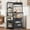 Black, variant on Kitchen Bakers Rack with Refrigerator Storage Space, Industrial Microwave Stand with Power Outlet, Freestanding Kitchen Shelf for Pantry Living Room, 33.9 x 19.7 x 58.1 Inches, Black