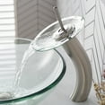 thumbnail image 3 of KRAUS Tall Waterfall Bathroom Faucet for Vessel Sink with Clear Glass Disk, Satin Nickel Finish, 3 of 10