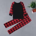 thumbnail image 3 of Ensembles de Pyjamas Assortis pour la Famille, Grenouillère à Carreaux Col Rond Manches Longues/ Pull + Pantalon, 3 of 5