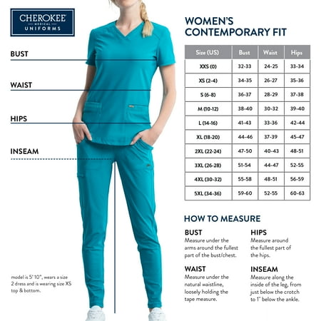 Cherokee iFlex Scrubs Pant for Women Mid Rise Tapered Leg Drawstring CK010