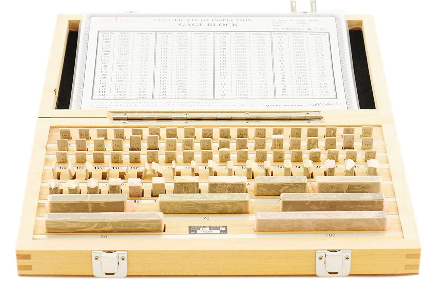 "Grade , PC Metric Gage Block Set DIN Grade CERT M"