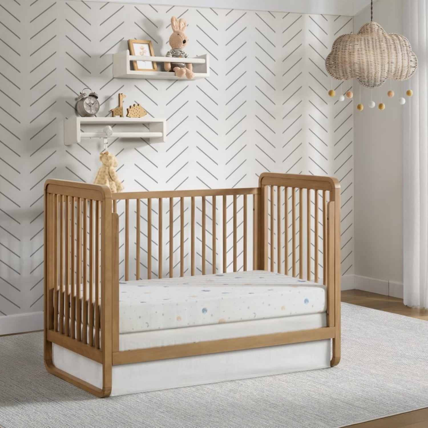 Oxford Baby Braxton Convertible Island Crib Honey Wood