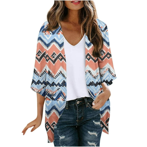 Bohemian Cardigan for Women 3/4 Length Sleeve Lightweight Summer Cardigan Light Womens Jacket Women's Cardigans