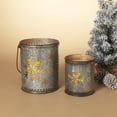 thumbnail image 4 of Set of 2 Nesting Metal Galvanized Snowflake Luminaries, 4 of 4